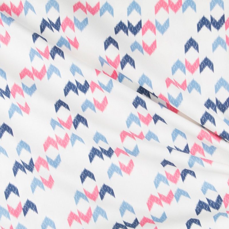 Loneta Estampada Ikat Azul Fucsia - Ribes y Casals