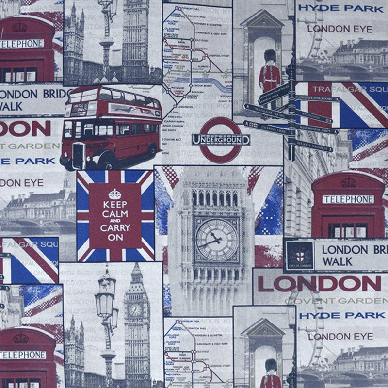 Loneta Estampada London Beige - Ribes y Casals
