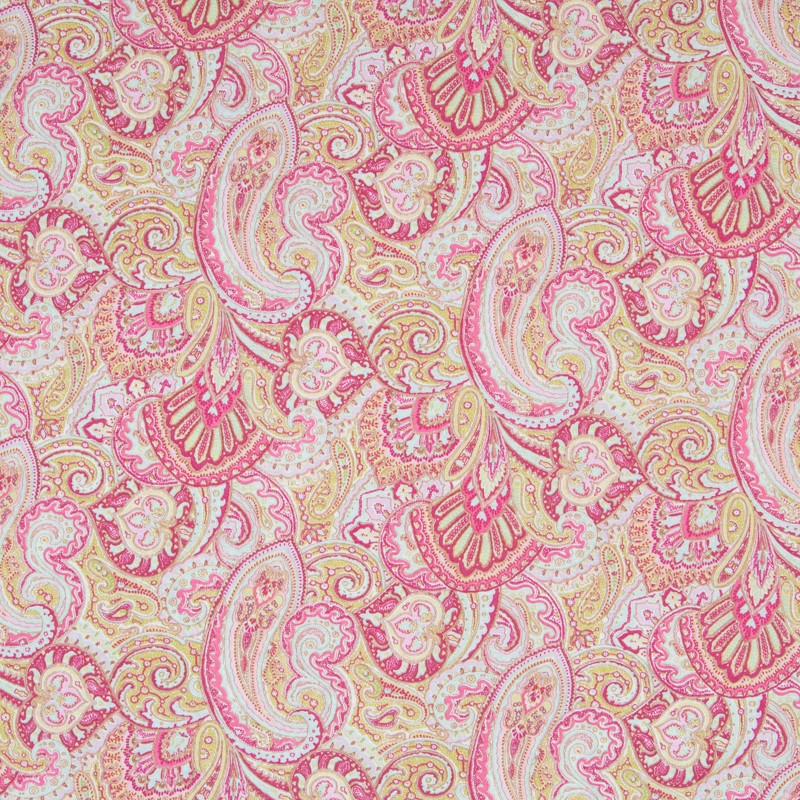 Loneta Estampada Nepal Fucsia - Ribes y Casals