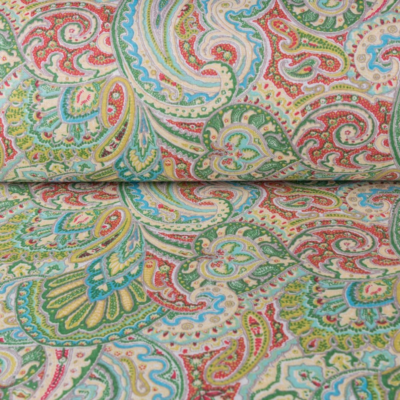 Loneta Estampada Nepal Verde - Ribes y Casals