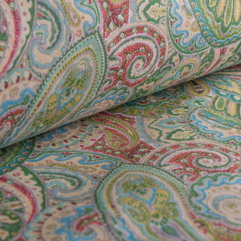 Loneta Estampada Nepal Verde - Ribes y Casals