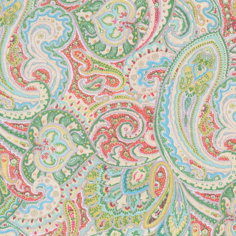 Loneta Estampada Nepal Verde - Ribes y Casals