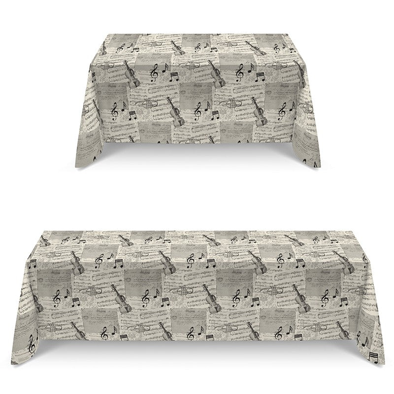 Loneta Estampada Notas Musicales Cruda - Ribes y Casals