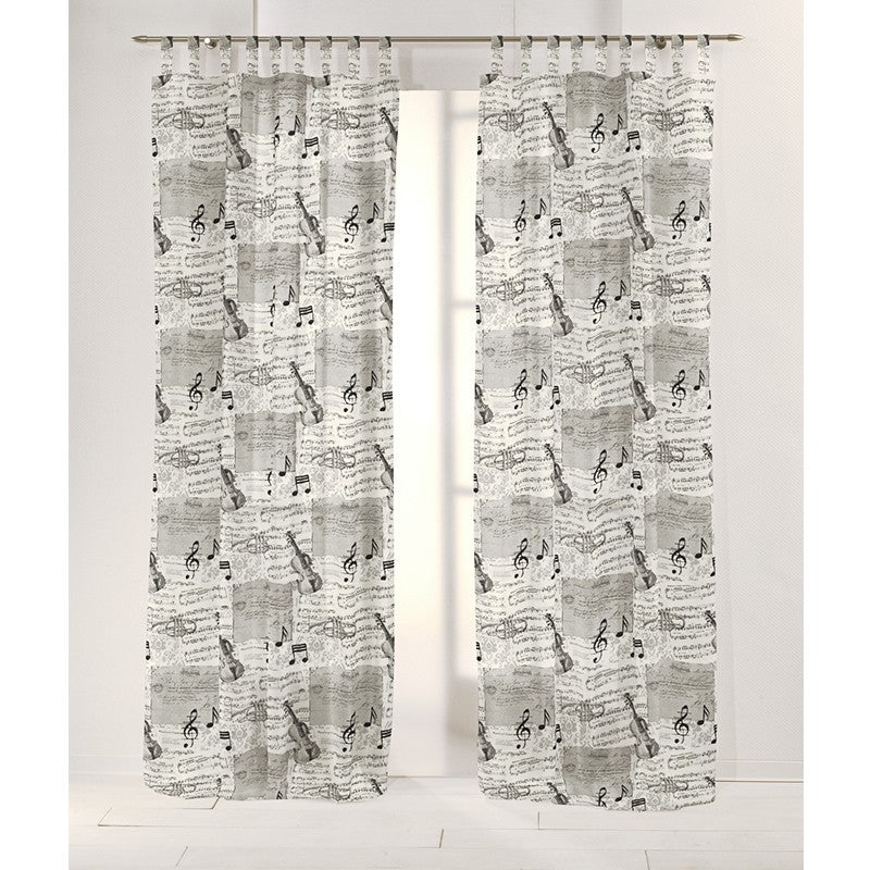 Loneta Estampada Notas Musicales Cruda - Ribes y Casals