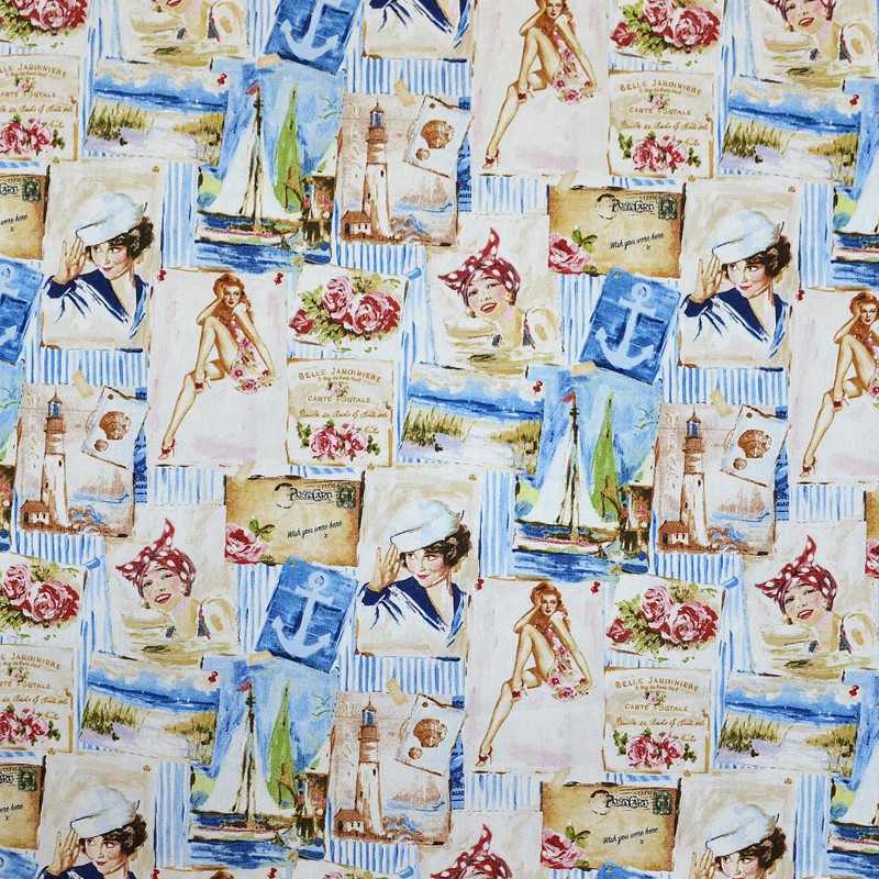 Loneta Estampada Pin Up - Ribes y Casals