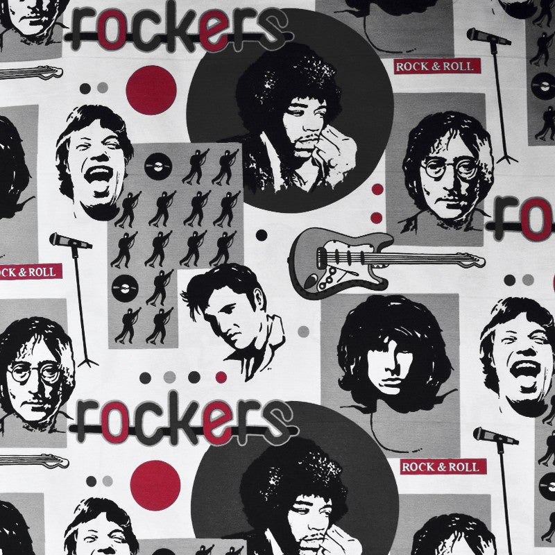 Loneta Estampada Rockers Blanca - Ribes y Casals