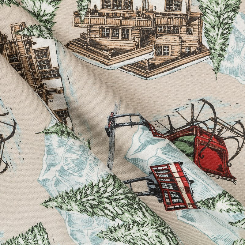 Loneta Estampada Snow Beige - Ribes y Casals