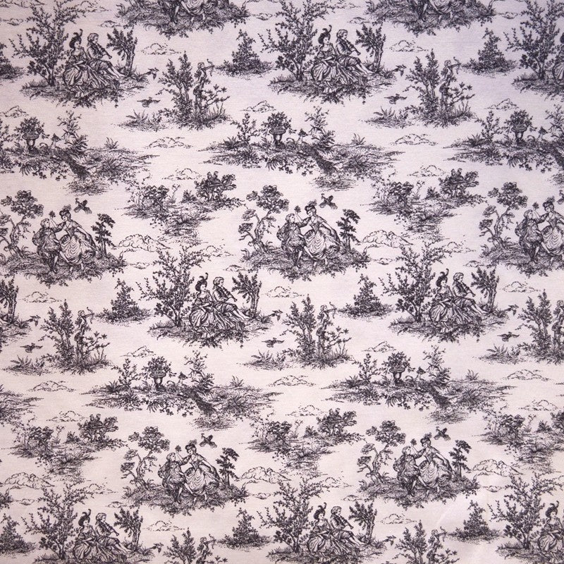 Loneta Estampada Toile de Jouy Negro - Ribes y Casals