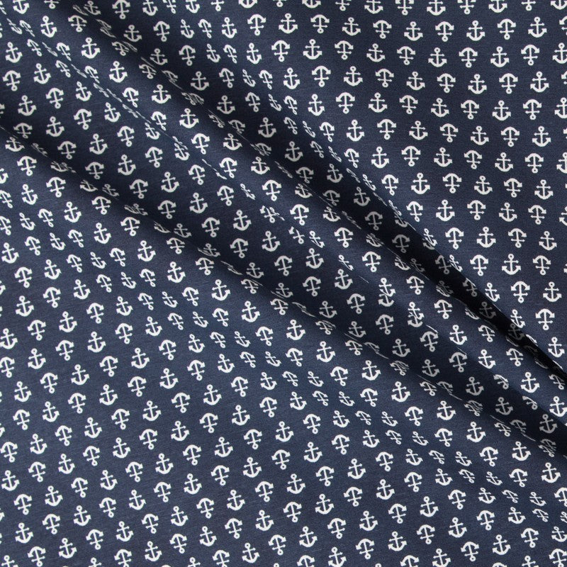 Loneta Estampado Ancla Marino - Ribes y Casals
