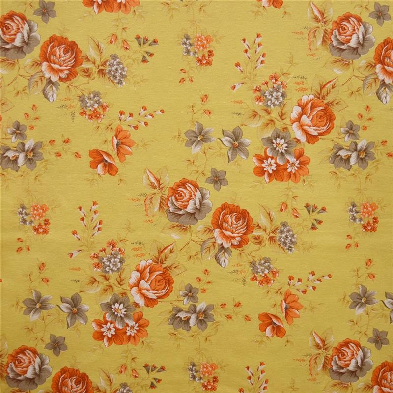 Loneta Flor Naranja y Marrón - Ribes y Casals