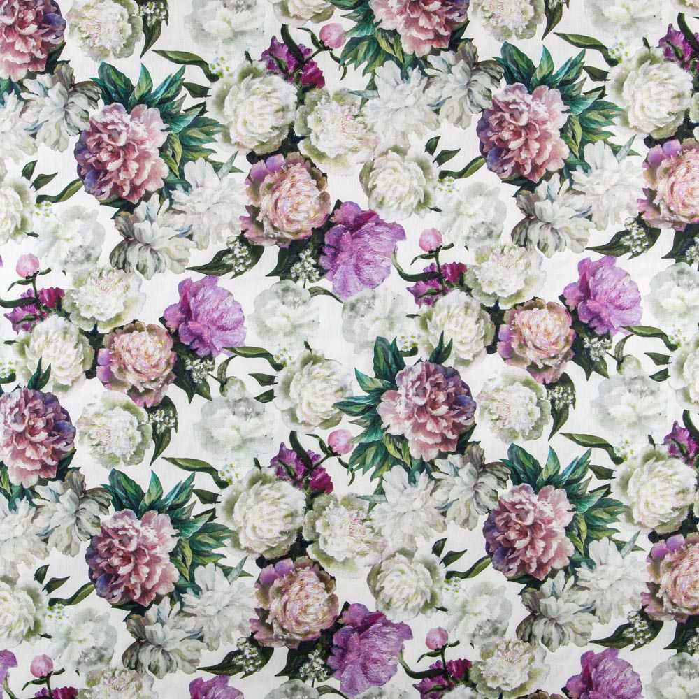 Loneta Flowers Violeta - Ribes y Casals