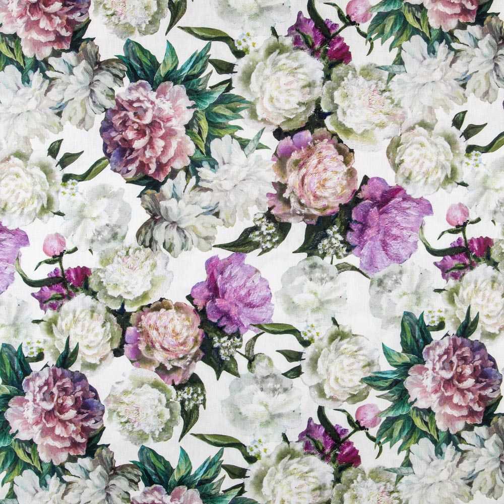 Loneta Flowers Violeta - Ribes y Casals