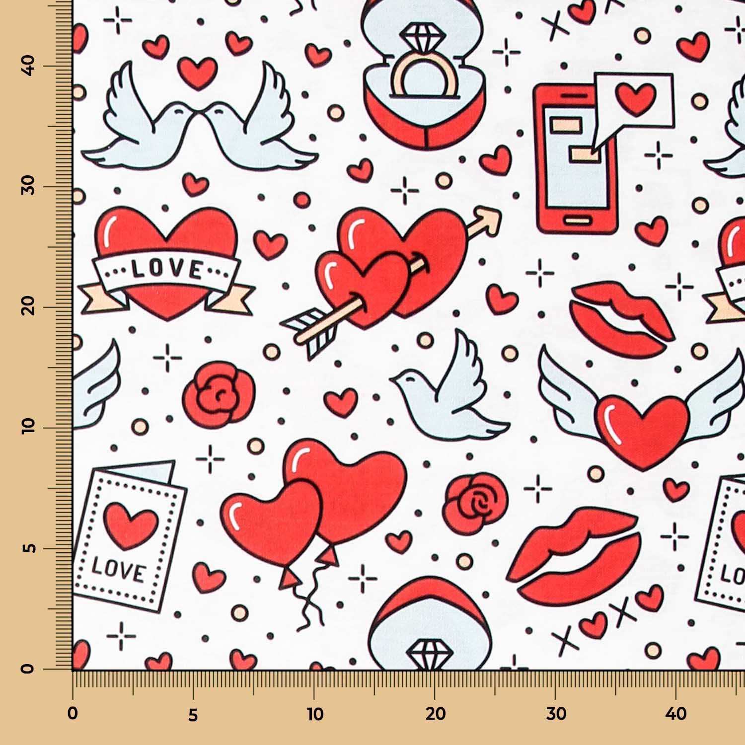 Loneta Love Pin Up Rojo - Ribes y Casals