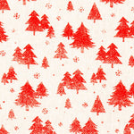 Loneta Navidad Abetos Rojo - Ribes y Casals
