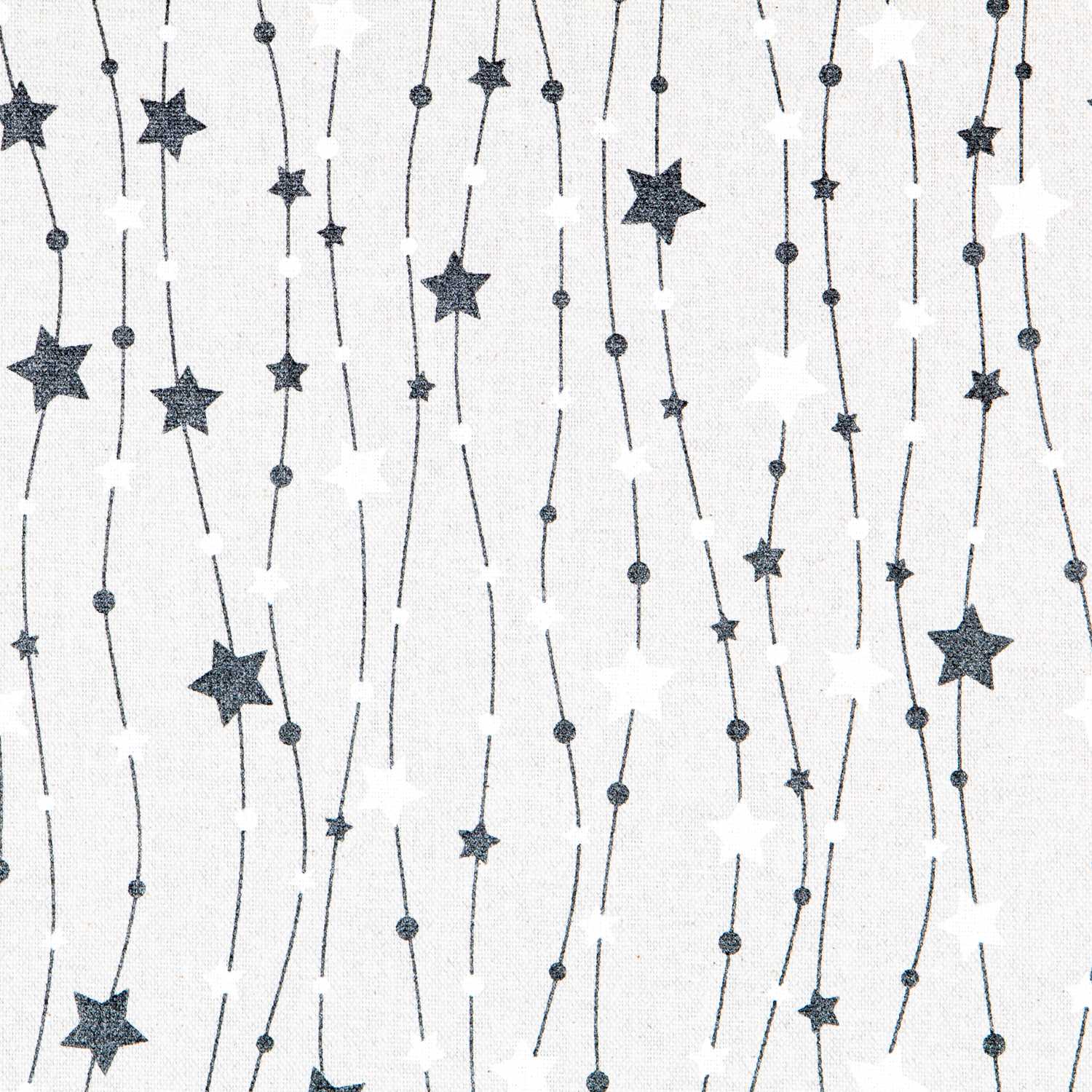 Loneta Navidad Stars Negro Plata - Ribes y Casals