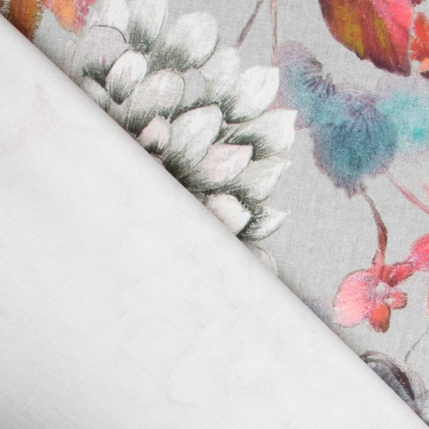 Loneta Panamá Floral Gris - Ribes y Casals