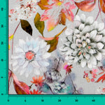 Loneta Panamá Floral Gris - Ribes y Casals