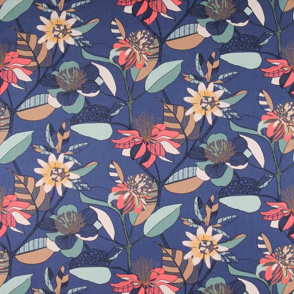 Loneta Panamá Hibiscus Azul - Ribes y Casals