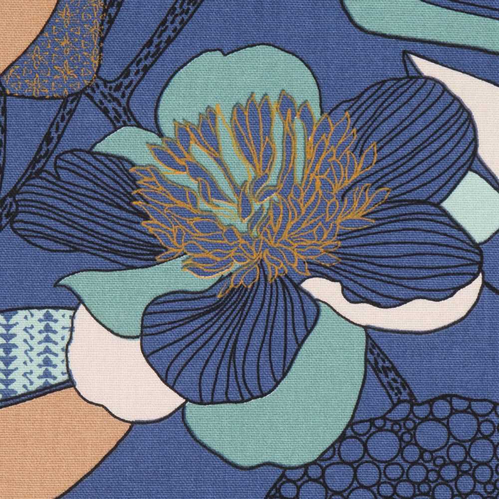 Loneta Panamá Hibiscus Azul - Ribes y Casals