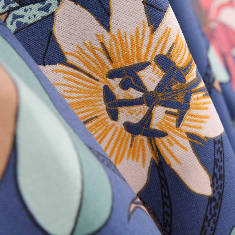 Loneta Panamá Hibiscus Azul - Ribes y Casals