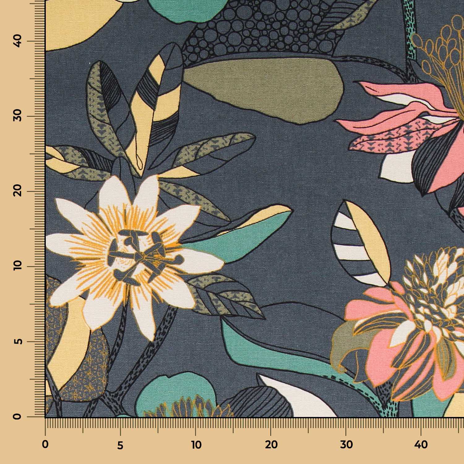 Loneta Panamá Hibiscus Marengo - Ribes y Casals