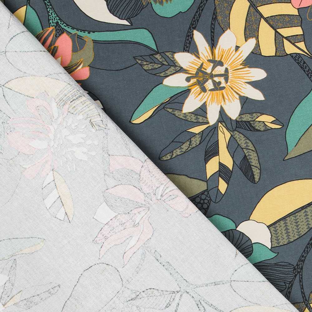 Loneta Panamá Hibiscus Marengo - Ribes y Casals