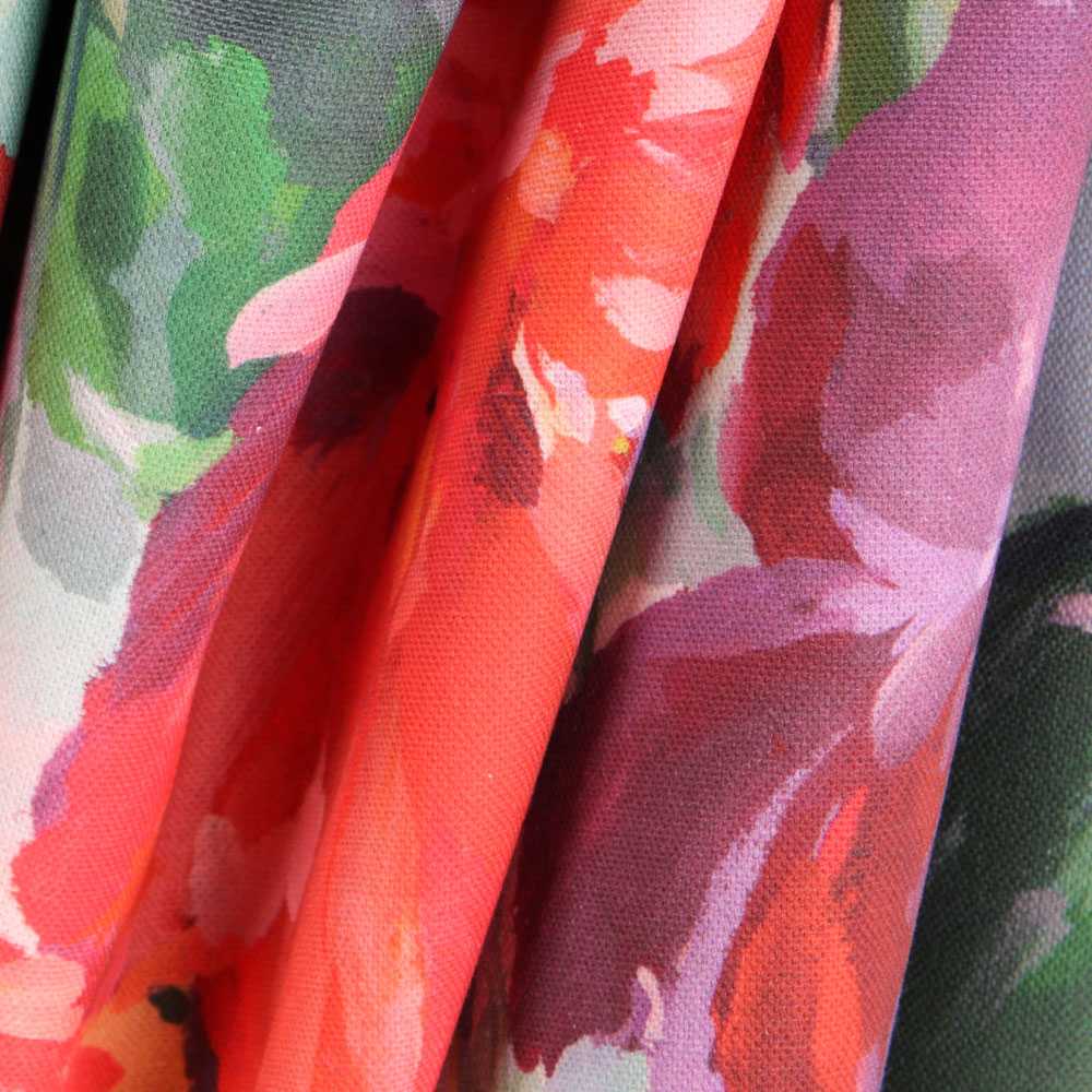 Loneta Panamá Flores Turquesa - Ribes y Casals