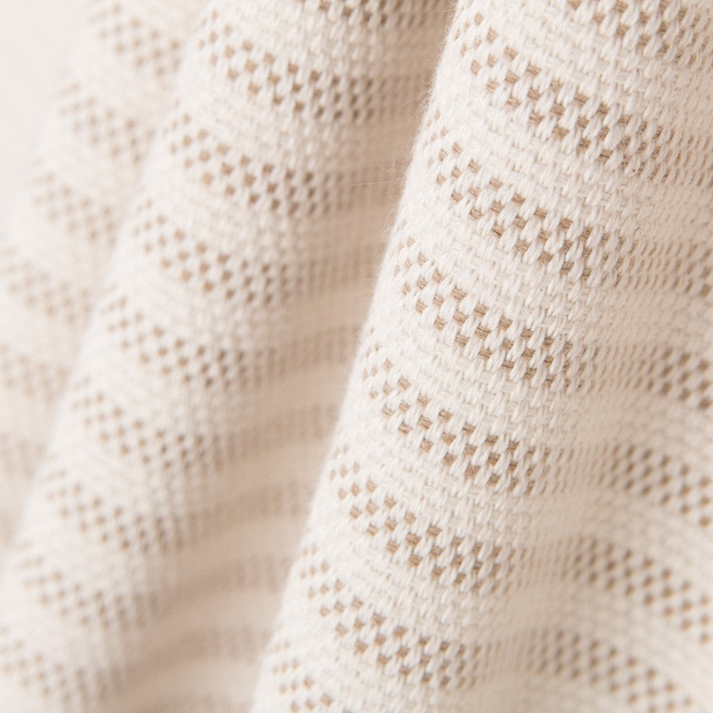 Retal Loneta Tapicería Raya Fina Beige 130x280 cm - Ribes y Casals