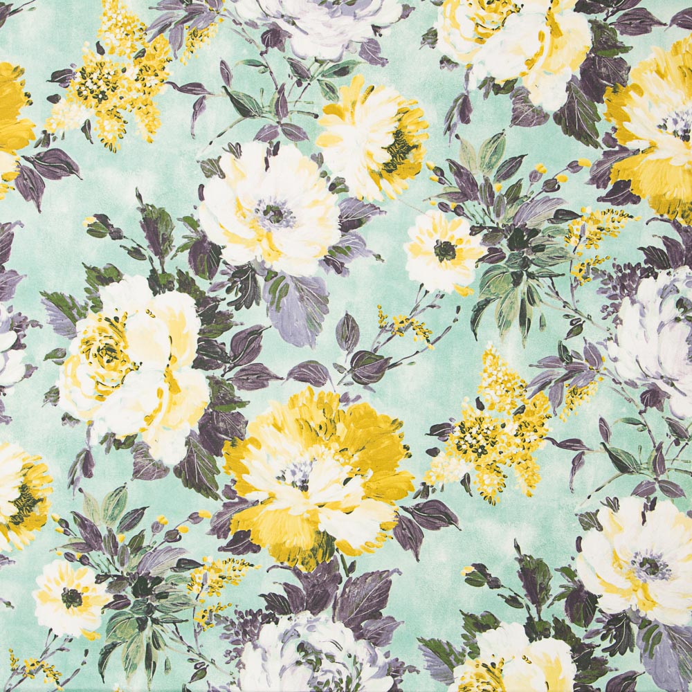 Loneta Algodón Orgánico Camelia Verde - Ribes y Casals