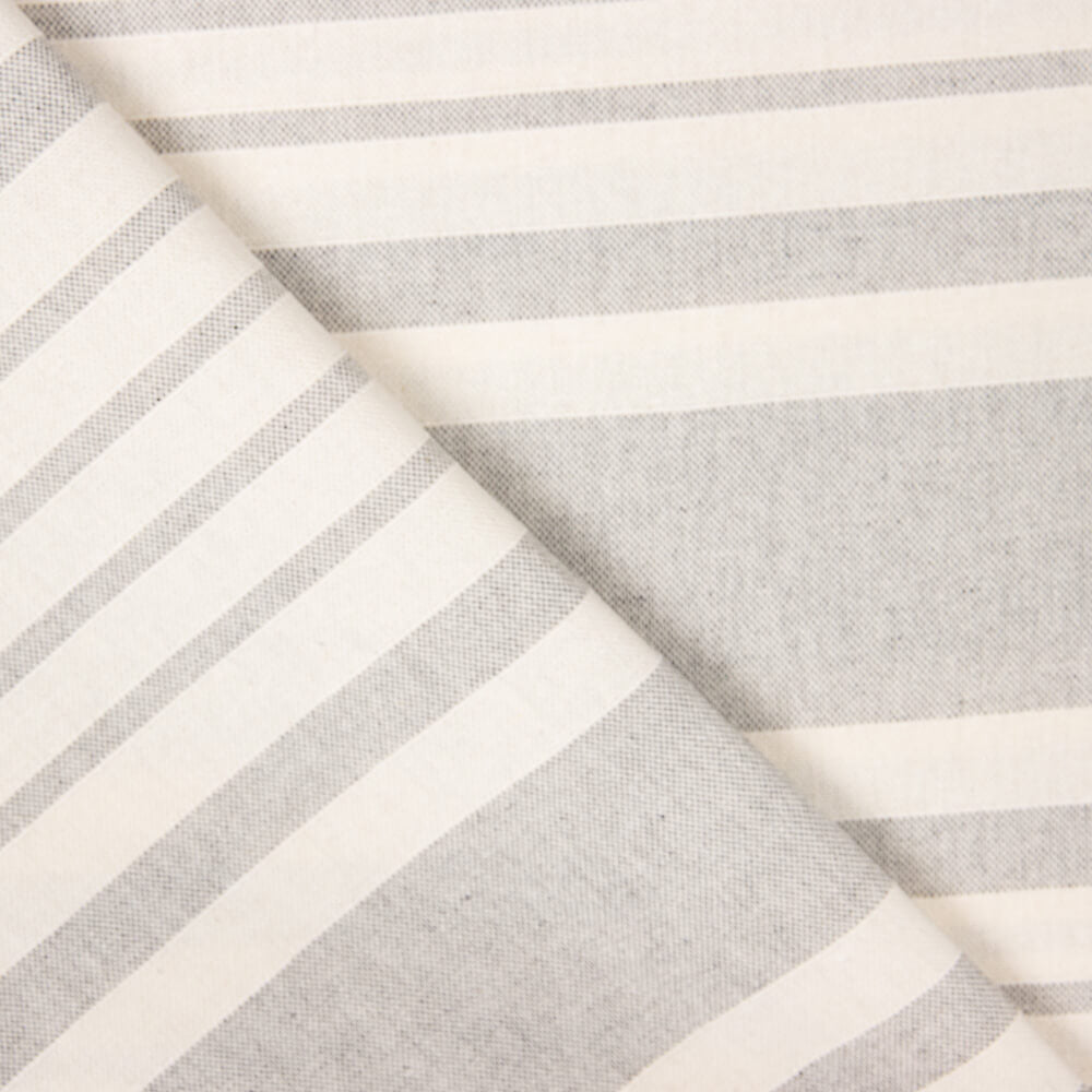 Loneta Algodón Rayas Trama Gris Claro - Ribes y Casals