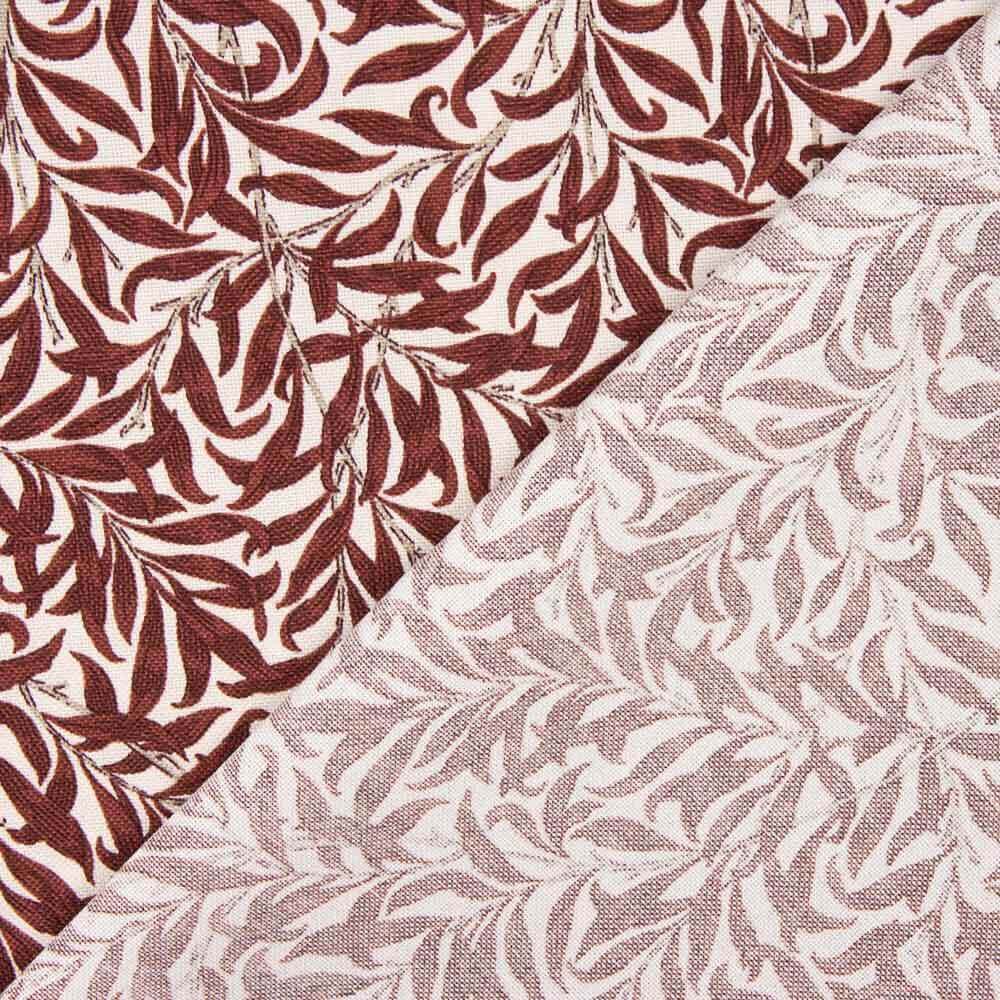 Loneta Algodón Tallos Burdeos - Ribes y Casals