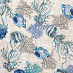 Loneta Estampada Corales Azul - Ribes y Casals