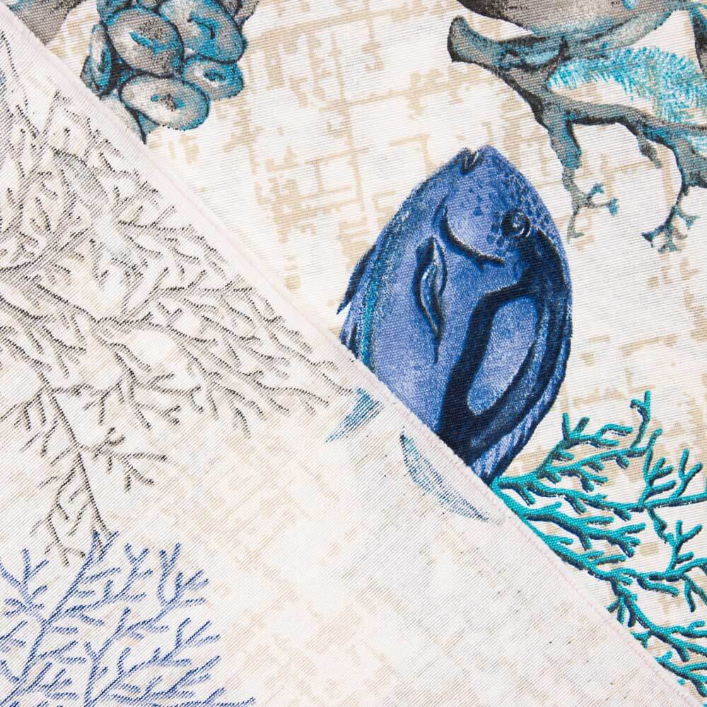 Loneta Estampada Corales Azul - Ribes y Casals