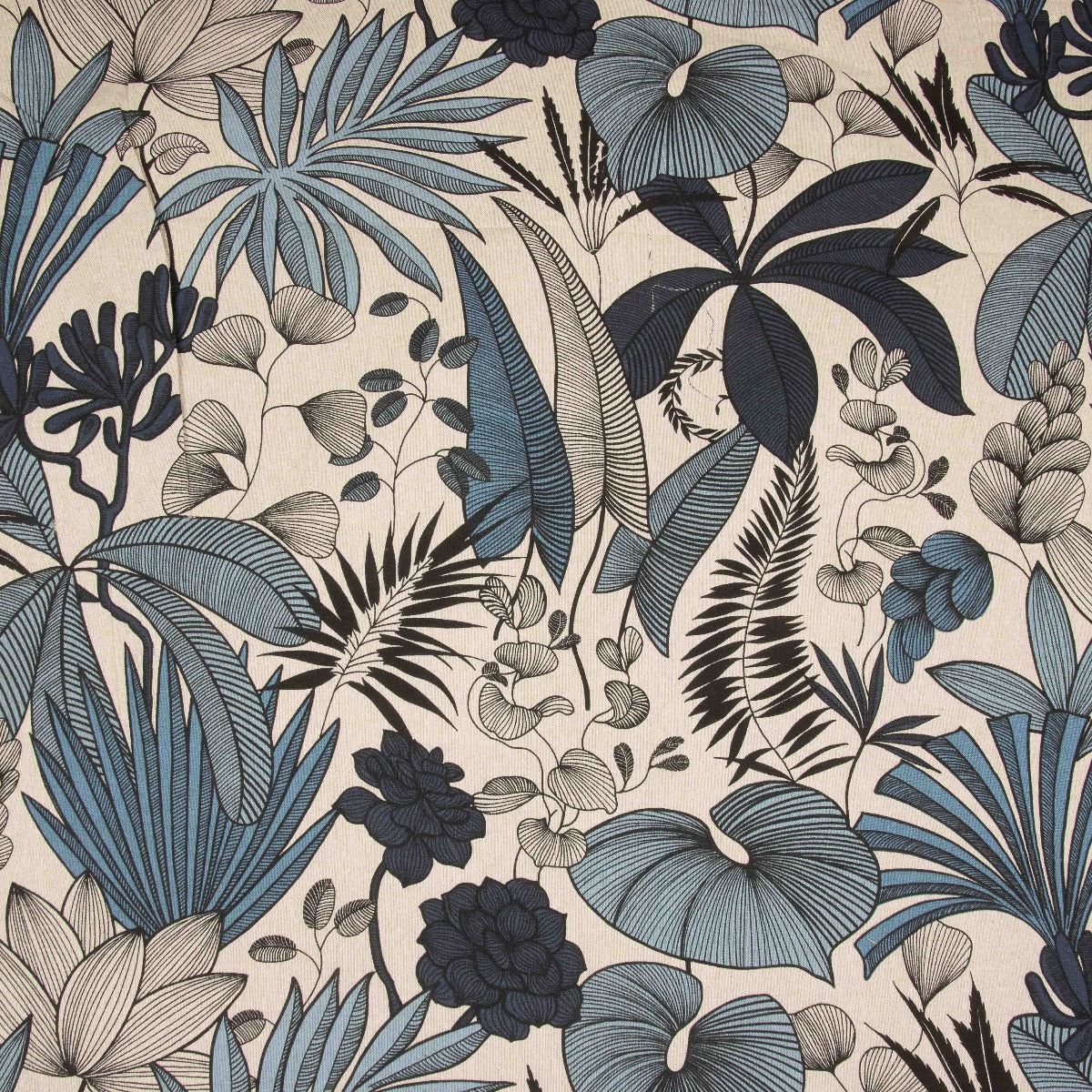 Loneta Culla Estampada Flor Denim - Ribes y Casals