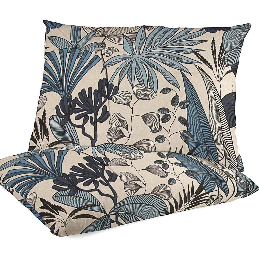 Loneta Culla Estampada Flor Denim - Ribes y Casals