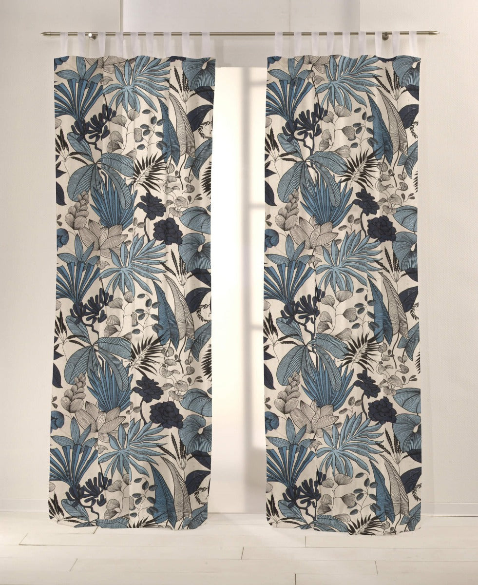 Loneta Culla Estampada Flor Denim - Ribes y Casals