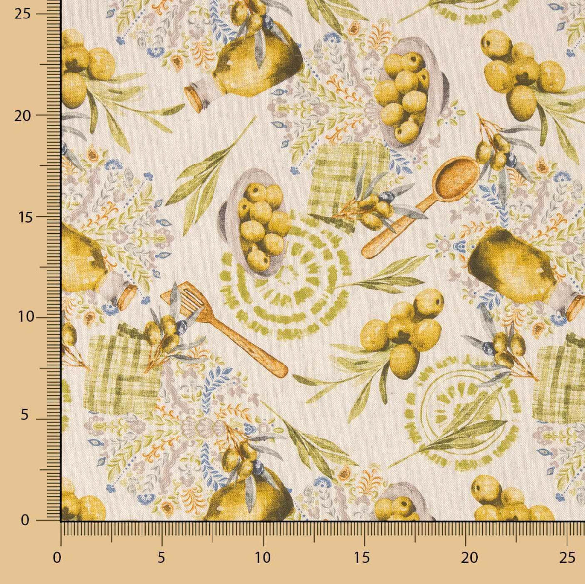 Loneta Estampada Aceitunas - Ribes y Casals