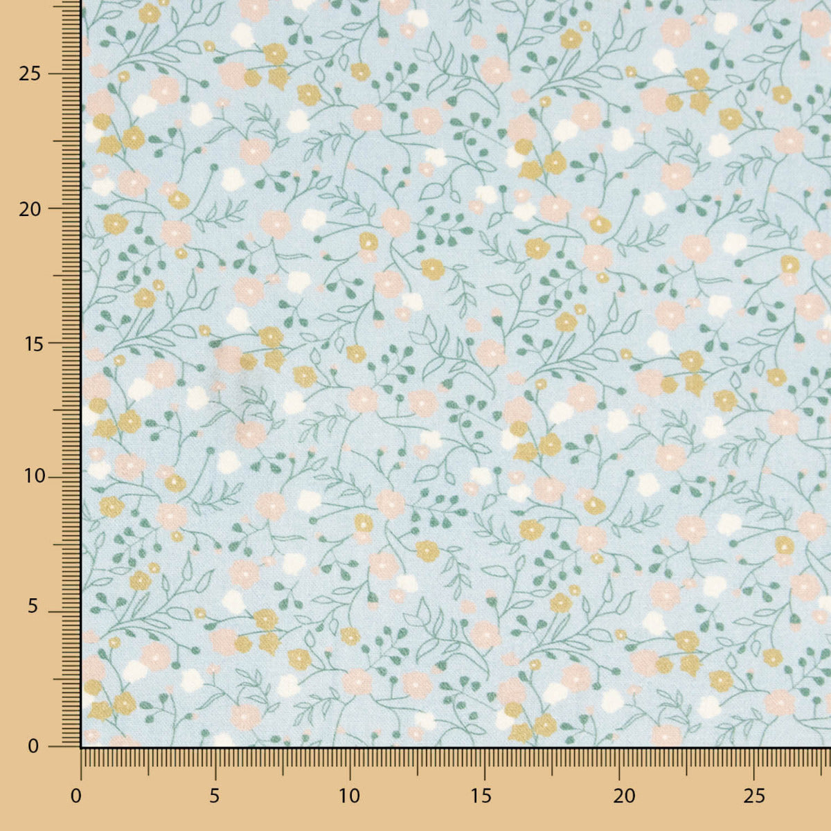 Loneta Estampada Algodón Hierbas Azul Porcelana - Ribes y Casals