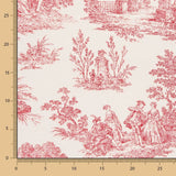 Loneta Estampada Algodón Toile De Jouy Rojo - Ribes y Casals