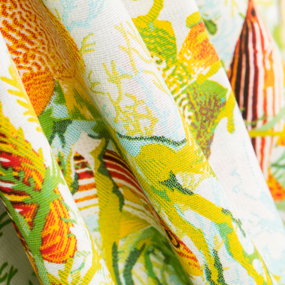 Loneta Estampada Aqua Amarillo - Ribes y Casals