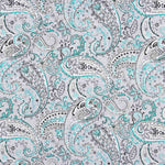 Loneta Estampada Cachemir Gris Turquesa - Ribes y Casals