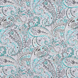 Loneta Estampada Cachemir Gris Turquesa - Ribes y Casals