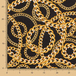 Loneta Estampada Cadenas Negro - Ribes y Casals