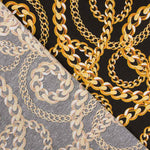 Loneta Estampada Cadenas Negro - Ribes y Casals