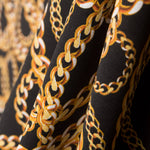 Loneta Estampada Cadenas Negro - Ribes y Casals