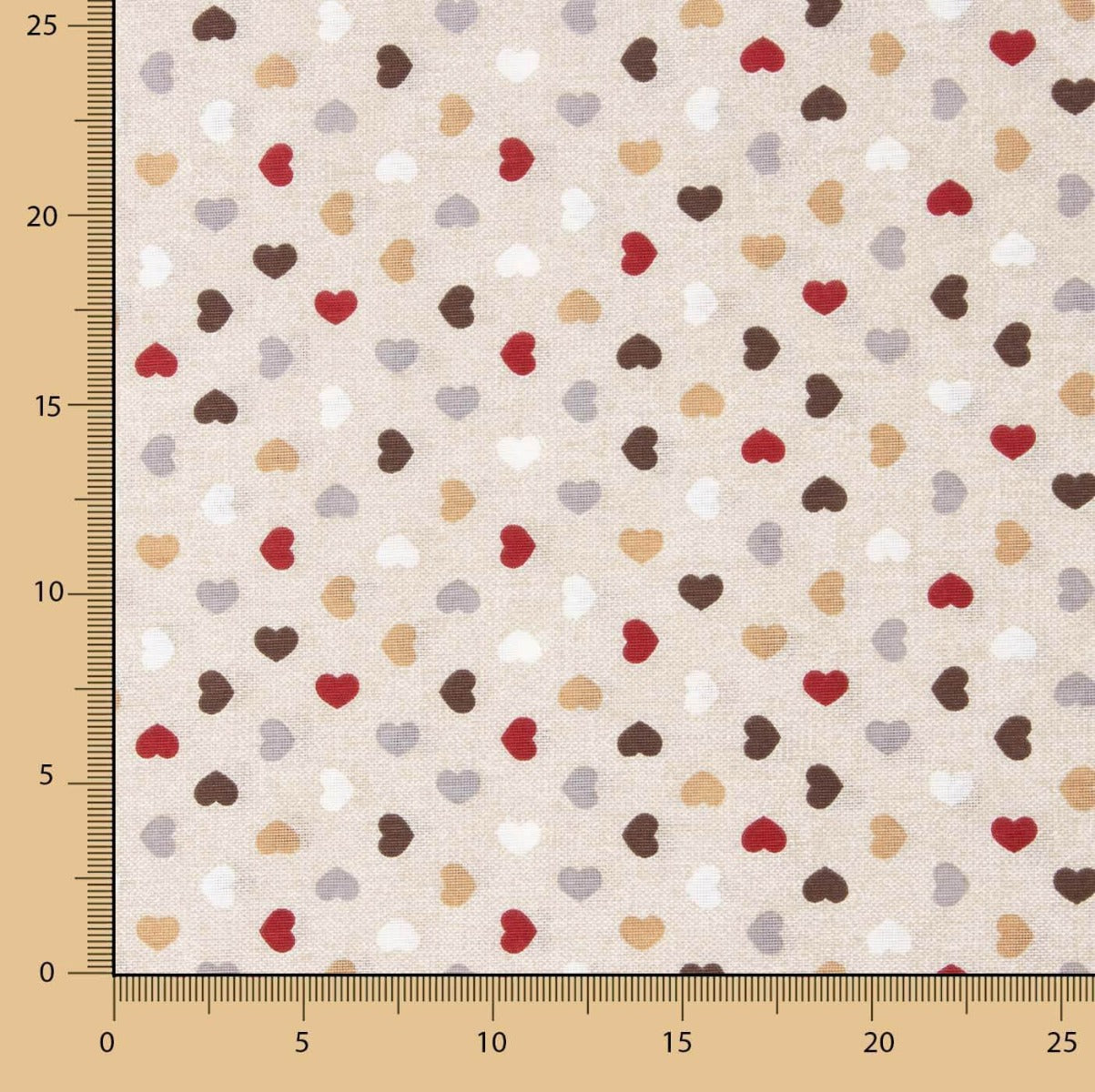 Loneta Estampada Corazones Rústico - Ribes y Casals