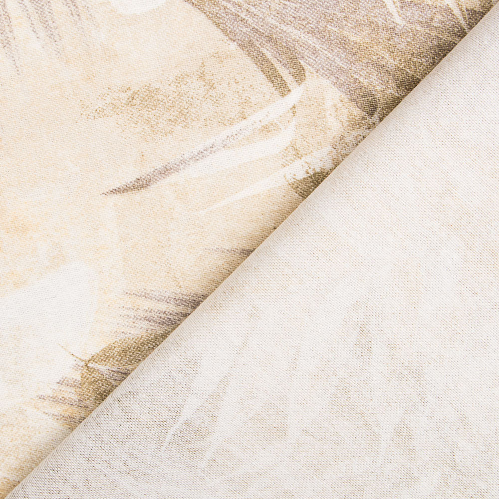 Loneta Estampada Hojas Beige - Ribes y Casals