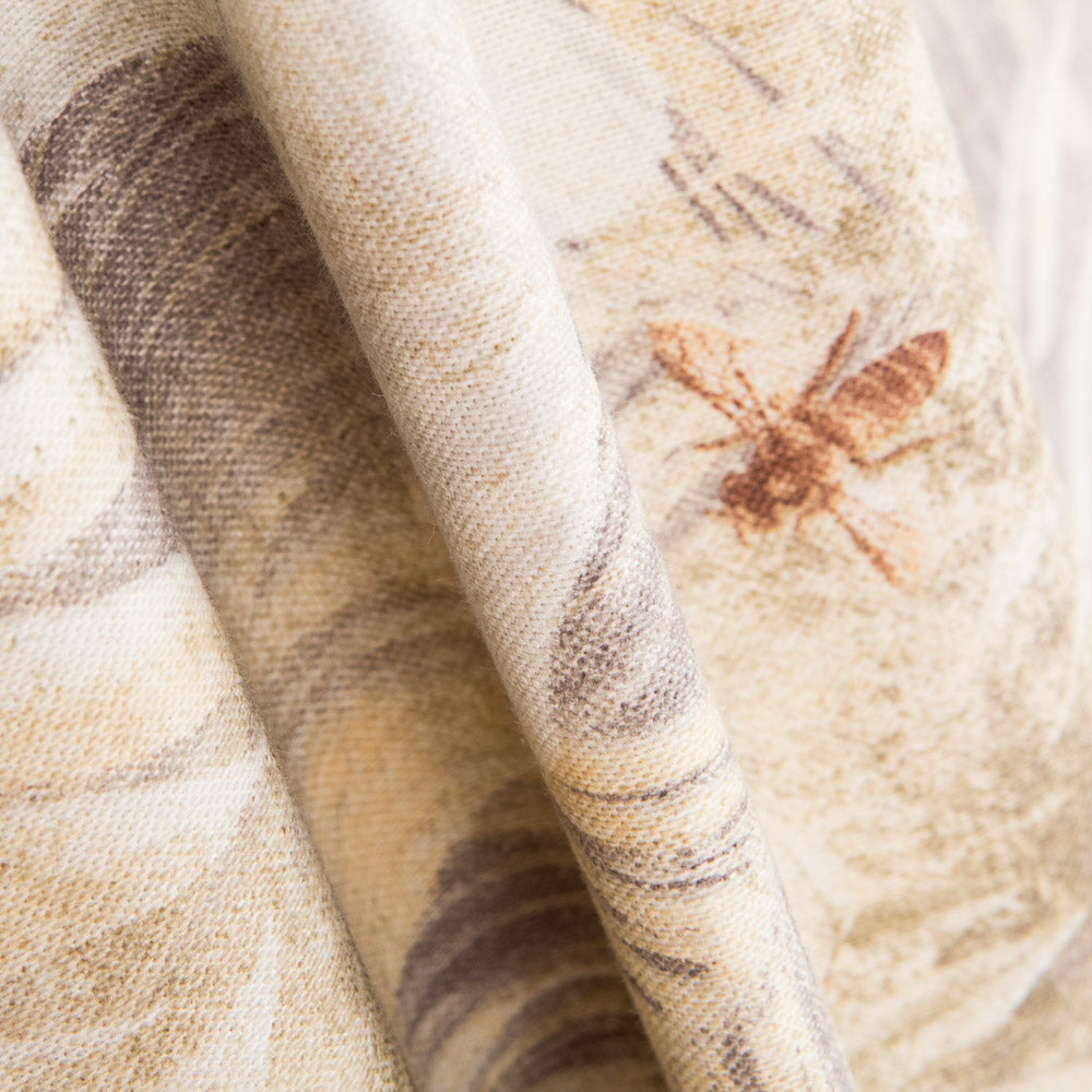 Loneta Estampada Hojas Beige - Ribes y Casals