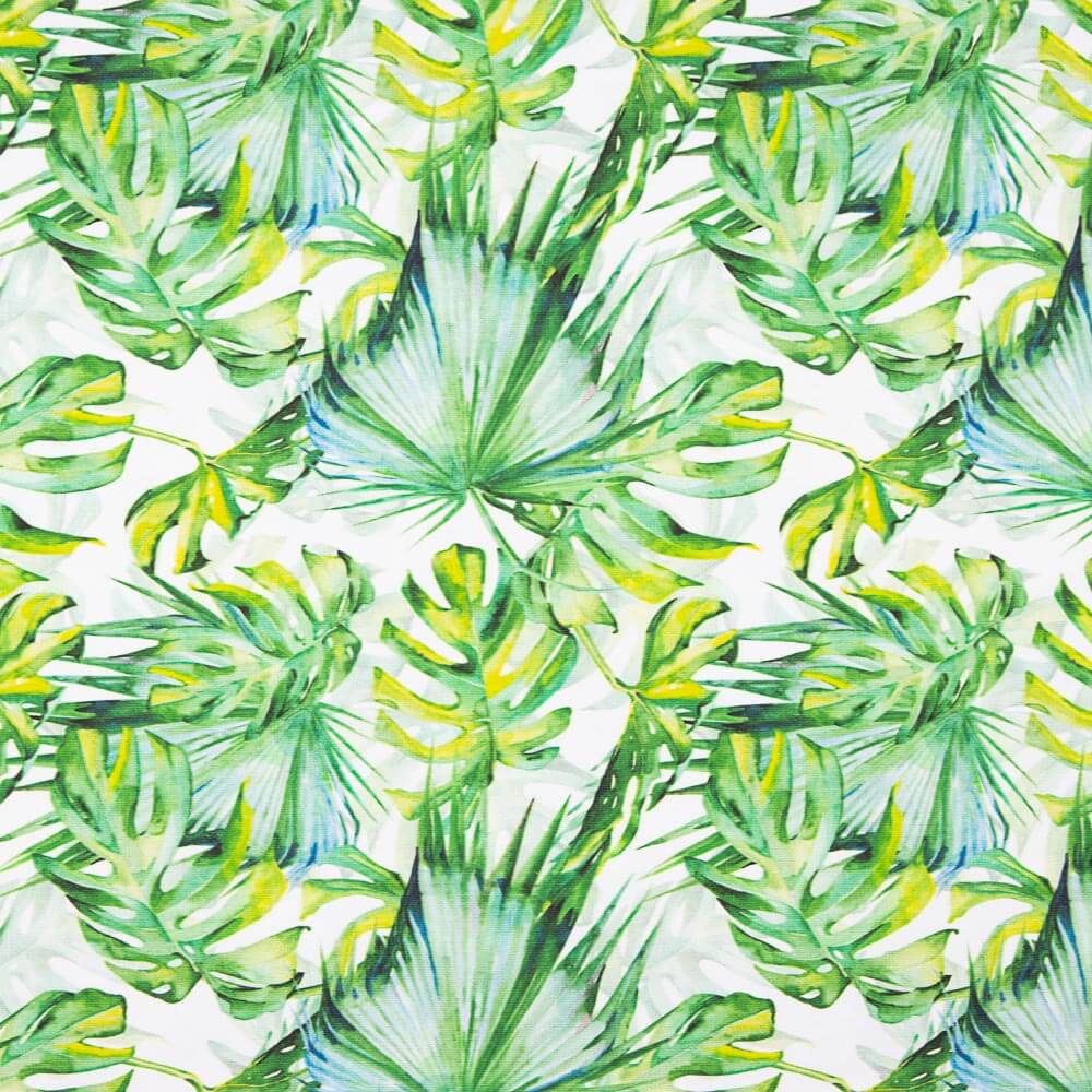 Loneta Estampada Hojas Tropical Verde - Ribes y Casals
