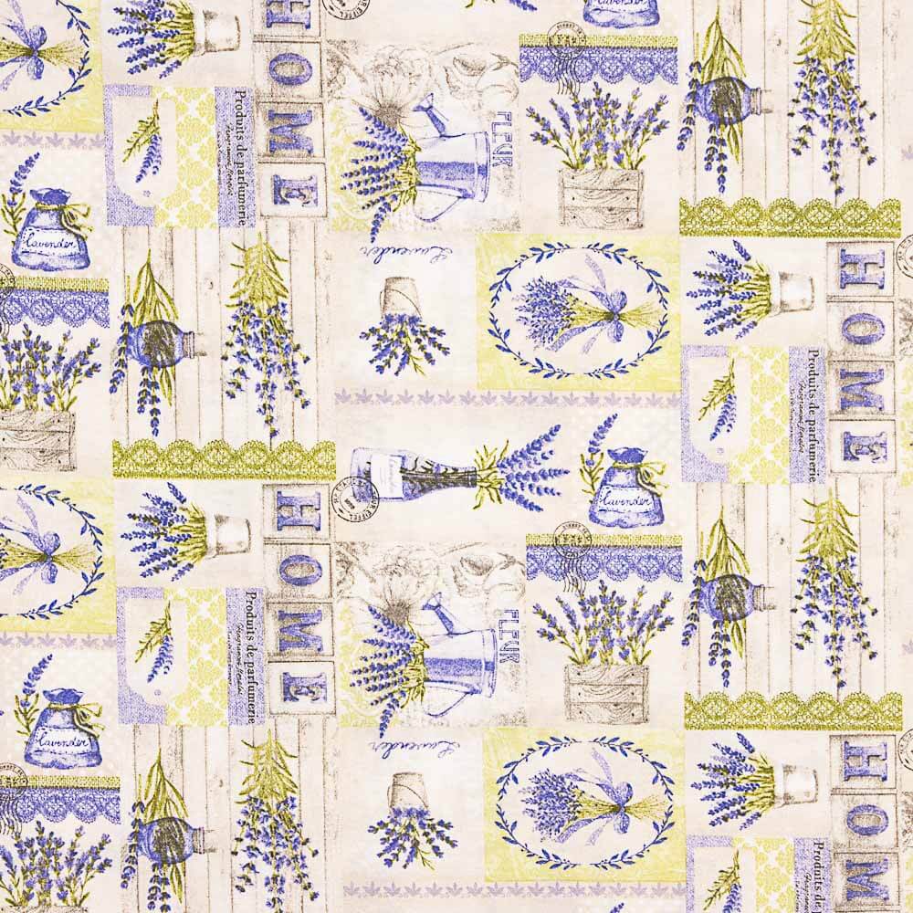 Loneta Estampada Lavanda Hierba - Ribes y Casals